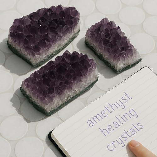 0.75 to 1.25 lb Natural Amethyst Druzy Cluster – Raw Crystal Geodes for Meditation, Reiki & Home Décor – Spiritual Healing Stones – Handpicked from Uruguay 0.75 to 1.25 lb