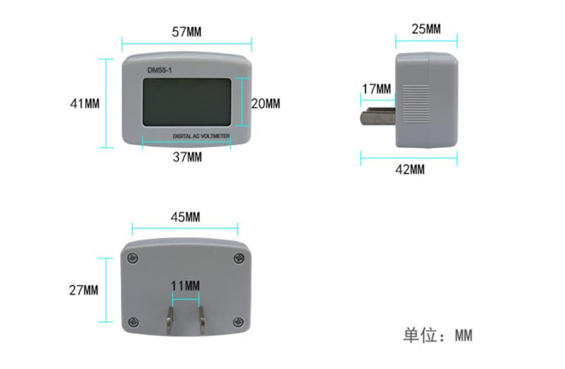 [Australia - AusPower] - 4 Pcs AC 80-300V LCD Digital Voltmeter Plug in Volt Meter Flat US Plug Voltage Test Monitor AC 110V 220V Voltage Meter for Household Plug into Outlet to Measure Voltage 