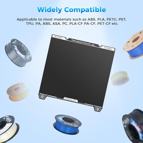Creality K1 Max Epoxy Resin Build Plate, 315×310mm K2 Pro Spring Steel Bed Plate, Wear Resistance Flexible Print Platform for Creality Ender 3 V3 Plus 3D Printer, Excellent Adhesion, High Flatness Epoxy resin single-sided K1 Max/K2 Pro/Ender-3 V3 Plus