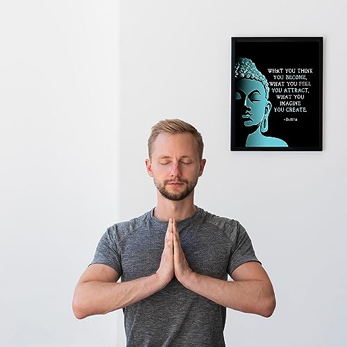 "What You Think, Feel & Imagine" Buddha Quotes Print - 8x10" Spiritual Wall Art Ideal For Home Decor, Studio Decor & Office Decor. Perfect Gift For All. Unframed