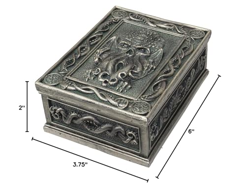 Summit Collection The Call of Cthulhu Sea Monster Design Sculptural Tarot Box Jewelry Trinket Keepsake Home Accent Decor 6"L