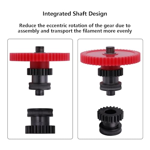 Hardened Steel Extruder Gear Kit for Neptune 4 Series, 3D Printer DLC Nano Coating Hardened Steel Extruder Dual Gear and POM Gear Kit for Elegoo Neptune 4/Pro/Plus/Max