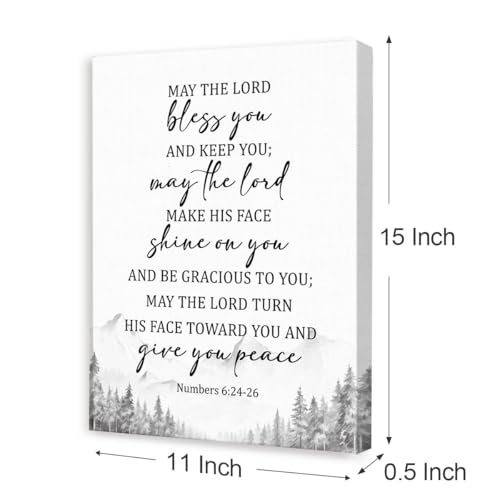 Numbers 6:24-26 May the Lord Bless You and Keep You Wall Art,Christian Canvas Wall Art,Bible Verse Wall Decor,Scripture Religious Wall Decor for Christian Home Office Living Room