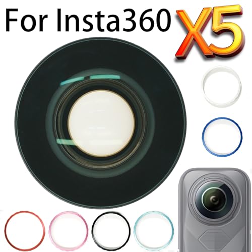 Koulele Replacement Camera Lens for Insta360 X5, Panoramic Camera, Black Glass Repair Part Accessories, 360 Degree Wide-Angle Lens with Anti-Reflective Multi-Layer Coating (Black(1-Pack)) Black(1-pack)