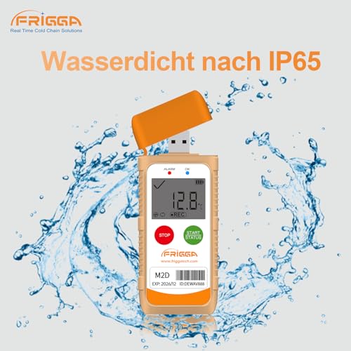 Frigga M2D Reusable Temperature Data Logger USB Digital Temperature Recorder 14400 Points High Precision Thermometer Logger PDF CSV Report (Pack of 1)