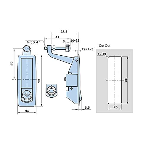 [Australia - AusPower] - 2PCS Compression Latch Lock Trigger Latch Lock, Zinc Alloy Adjustable Lever Hand Operated Compression Latch with Raised Trigger, Flush Lever Latch Key 2 