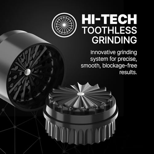 Premium Ceramic Grinder CERAMIC DRAGON 3.0 | Dragon Crystal Ceramic Coating | 5 Pieces with N52 Magnets | 62 mm Ø | Grinder for Herbs and Spices (Black) Black/White