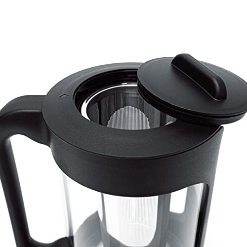 The London Sip Cold Brew Coffee Maker, 1500ml Cold Brew Pitcher with 304 Stainless Steel Filter, Borosilicate Glass Iced Coffee Pitcher with Handle & Pour Spout, Reusable Cold Brewer for Coffee & Tea