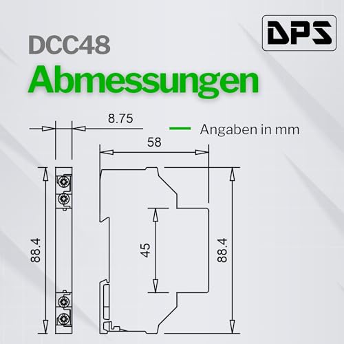 DPS - DCC4812 DC Converter 12 V out 1 A 48 Vin DIN Rail Ultra Thin 8.8 mm Buck Step Down 12V @1A