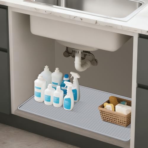 32" x 22" Under Sink Mat for Kitchen Under Sink Organizer Gray 32" x 22"