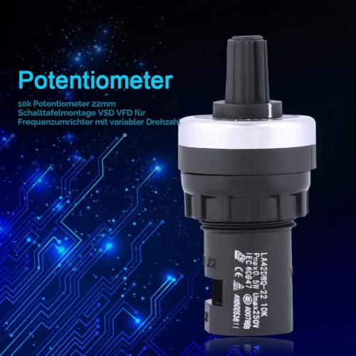DEWIN Potentiometer 10 K, rotary potentiometer, potentiometer, plate mounting for VSD VFD drive with variable speed