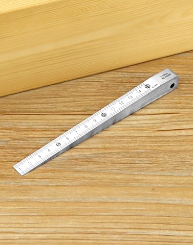 QWORK taper gauge feeler wedge with 1–15mm gap scale, carbon steel and chrome plating