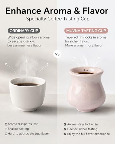 Ceramic Espresso Tasting Cup 4oz Handcrafted Ice Crackle Porcelain Cortado & Macchiato Cup, Asymmetrical Sensory Thick Wall Coffee Mug with Anti-Slip Base, Demitasse Barista Gift, Pink Cherry Blossom