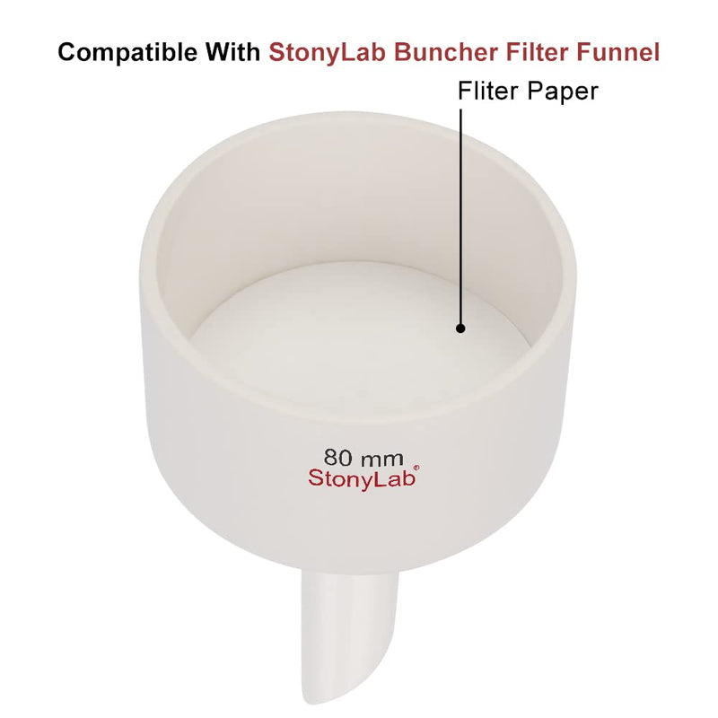 [Australia - AusPower] - stonylab Qualitative Filter Paper, 100 Packs Slow Flow Rate Cellulose Filter Paper Circles with 10 Micron Particle Retention, 74 mm Diameter 