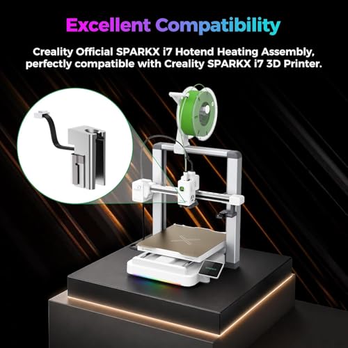 Creality Official SPARKX i7 Hotend Heating Assembly, Original 50W High-Power Heater for 300°C High-Temperature Printing, Quick-Swap Modular Design for Creality SPARKX i7 3D Printer Hot-end heating assembly