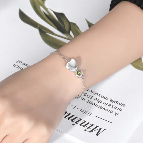 Infinity Cremation Jewelry Bracelet for Ashes for Women Peridot