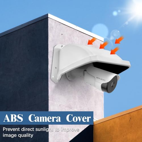 Universal Security Camera Cover Shield Sun Rain, Waterproof Protective Roof White 1 Pack