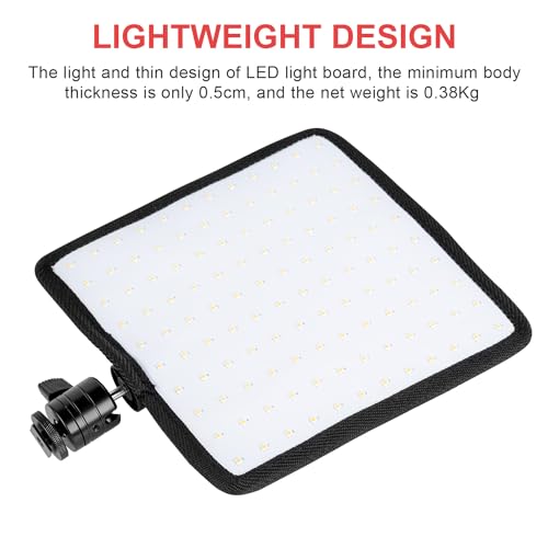 Fomito Foldable Flexible LED Video Light Panel, Dimmable On-Camera Soft Lighting,5600K CRI95, Splash-Proof for Studio Photography, Video Recording, Live Streaming, RX-8Ts Kit 5600K
