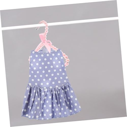 5pcs Pink Pearl Beads Small Clothes Hangers Faux Pearl Beaded Garment Hangers with Ribbon Bowknot for Pet Dog Cat Baby Clothing Trousers Jeans Skirts