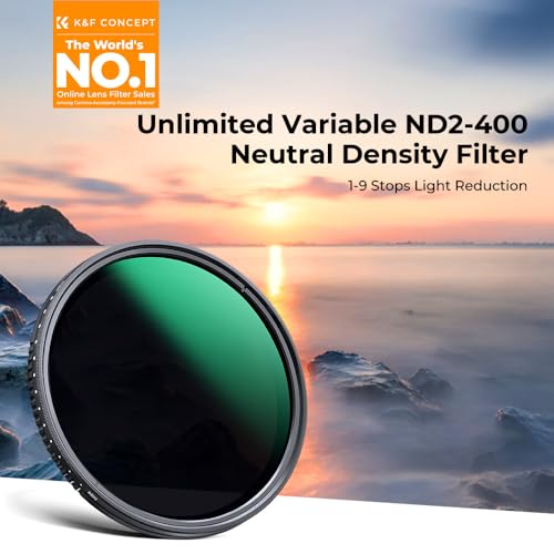 K&F CONCEPT 55mm Variable ND2-400(1-9 Stops) Waterproof ND Lens Filter