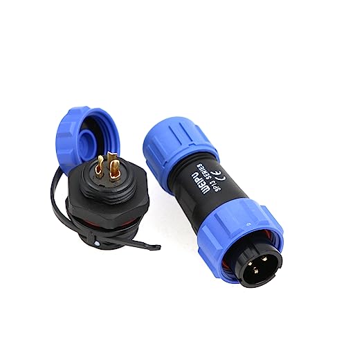 SP13 3 Pin Waterproof IP68 Housing Recessed Plug Weipu Round Cable Connector 13A 250V for Solar Audio Visual System 3Pin Set Panel Mount - Male and Female