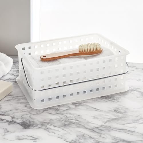 iDesign Portable Shower Caddy Basket with Handle Clear Frost Pack of 1