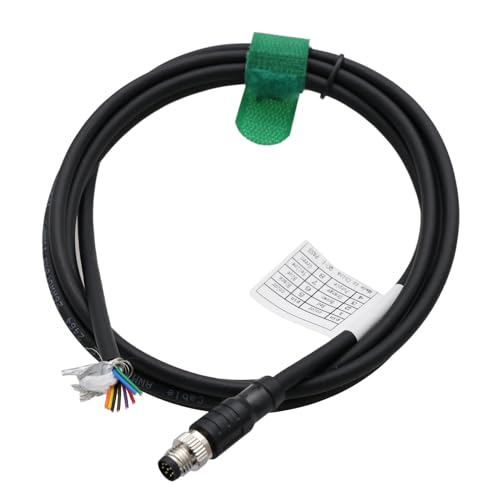 M8 8-pin Power Input Output Data Cable for Cognex Area Scan CIC, Lucid Vision Triton Atlas10, Industrial Camera GigE, Male A Coding, Shielded, 10m M8 8 pin male to open
