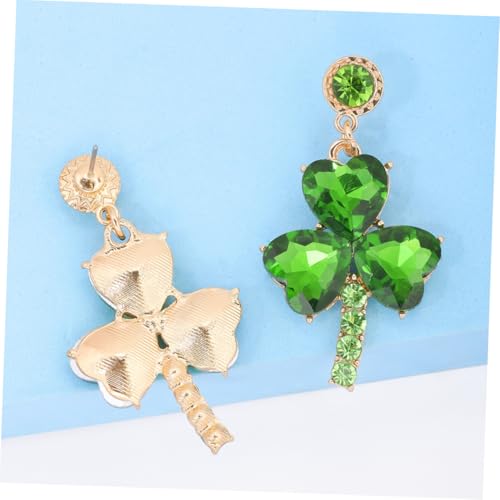 Holibanna St Patrick's Day Earrings Festive Clover Dangle Rhinestone Shamrock Drop Earrings Jewelry for Women Holiday Celebration