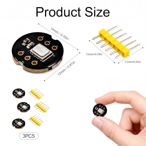 Inmp441 Omnidirectional Microphone Module 24-bit i2s Pack of 3 | Digital audio sound sensor module with resolution, high sensitivity, compatible with ESP32 and embedded systems