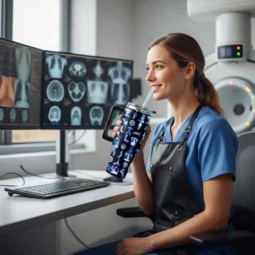 4LIEUBASMI 40 Oz Tumbler Radiology Assistant Radiologist, Xray Tech Gift, Medical Tech Assistant Mug, RDMS Coffee Mug, Bulk Xray Gifts for Women X-ray