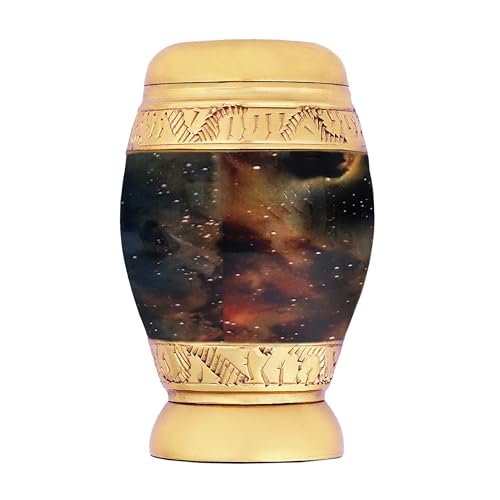Small Heaven Tree Memorial Lovely Keepsake Urn Qnty 1 - Keepsake Urn for Human Ashes with 1 Velvet Box Bag - Mini Memorial Affordable Urn Golden 3.5" H X 2" W X 2" L