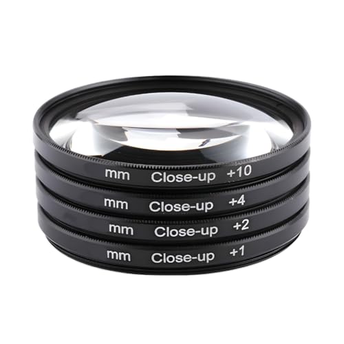 62mm Close-Up Lens Filters Kit 4 Pieces (+1 +2 +4 +10) Macro Filter Set, Lens Cap & Cleaning Cloth - Compatible with Canon, Nikon, Sony, Pentax, Olympus, Fuji & More Camera Lenses (62mm) 62mm