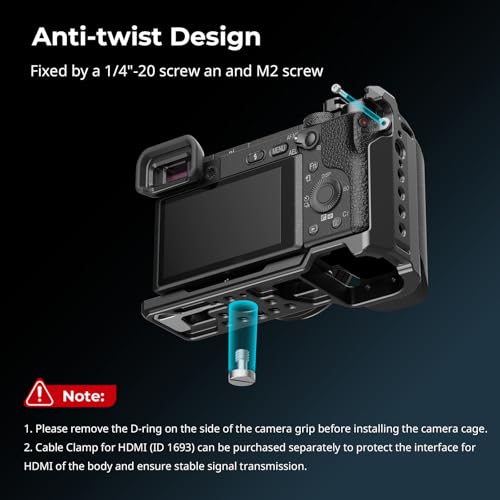 SmallRig Cage with Silicone Handgrip & Cold Shoe for Sony a6100, a6300, a6400-3164