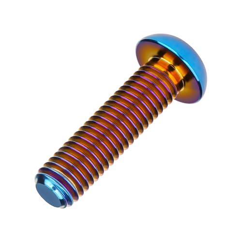 Wanyifa titanium M6x25mm button head socket screws, 6-pack, burnt blue finish