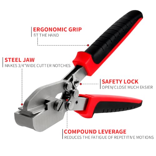 GuanDaooL 3/4-inch J-channel cutter notcher with black and red handle for nippers and snips work