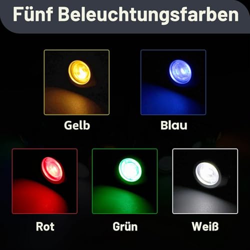 Pack of 10 6 mm Indicator Light, 12-24 V Signal Light, Car Signal Lamp, Waterproof Indicator Lights, Copper Coated Wired for Warning Indicator and Signal (Red, Green, Yellow, Blue, White)