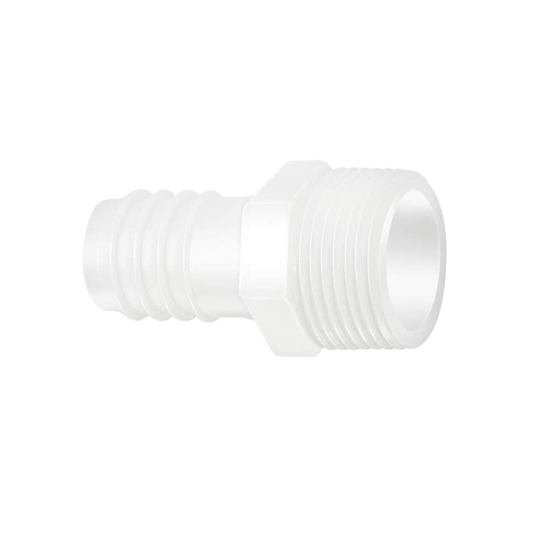 [Australia - AusPower] - Quickun Plastic Hose Barb Fitting, 1/2" Barb to 1/2" Male Thread White Adapter Union Fitting (Pack of 5) 1/2" Barb x 1/2" Male thread 