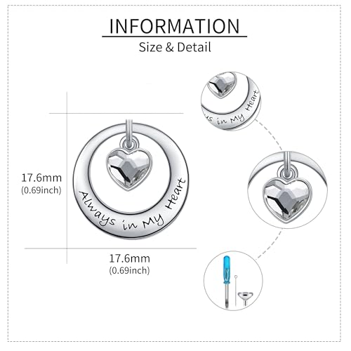 DAYLINLOVE Circle of Life Urn Necklace for Ashes 925 Sterling Silver Eternity Memorial Urn Pendant Always in My Heart/Paw Cremation Jewelry Keepsake for Men Women