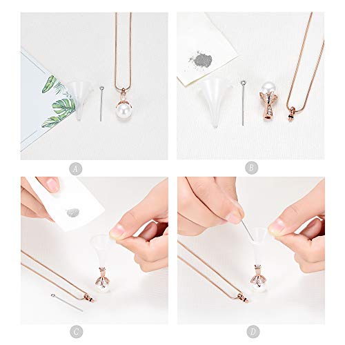 Memorial Jewelry Pearl Urn Necklace - Cremation Ashes Holder Keepsake for Women Rose Gold