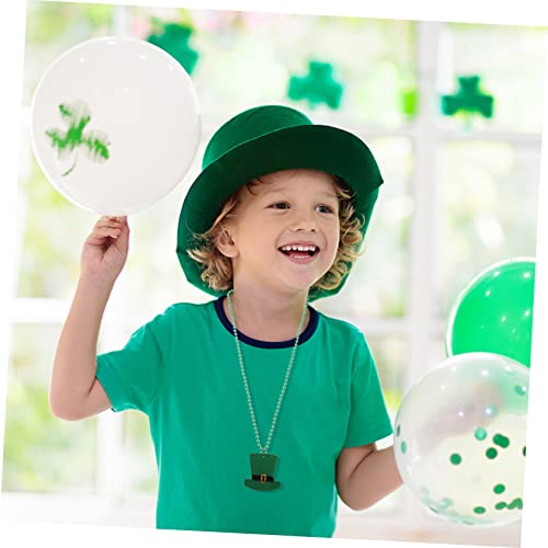 TOYANDONA 12pcs Irish Bead Chain Shamrock Pendant Necklace for St Patrick's Day Festival for Parade Decor