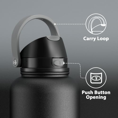 Meoky 64 oz Insulated Water Bottle, Half Gallon Water Jug for Sports Gym Night 64 Ounces