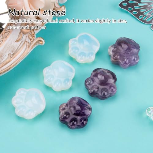 ZORZA 2Pcs Amethyst Cat Paw Crystal Ornament for Healing Positive Energy Stress Relief Creative Crystal Stone Carving for Cat Lovers Soothe Anxiety