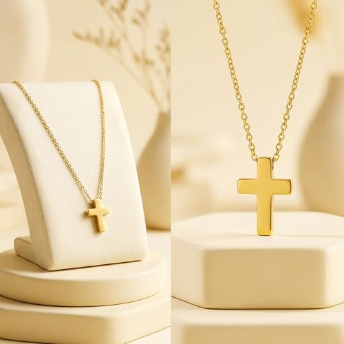 Cremation Jewelry Cross Urn Necklaces for Ashes for Women Men Memorial Keepsake Pendant Human Ashes Gold