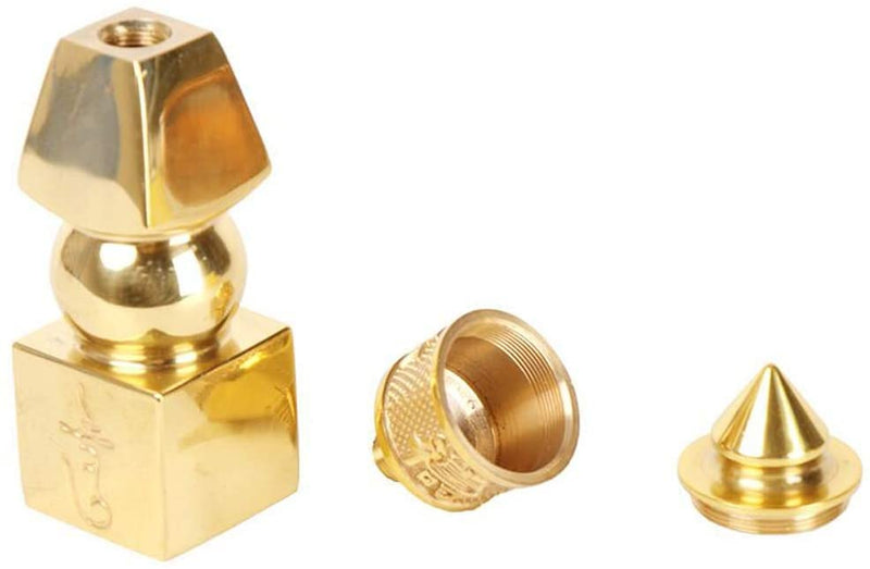 Feng Shui 5 Element Pagoda with Fuk LUK Sau Home Decor (6 inches Gold) 6 Inches Gold