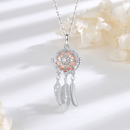 INFUSEU Unique Urn Necklaces for Ashes for Women, Cremation Jewelry for Human Pet Ashes, 24 Inch Chain Gold Plated Rose Gold