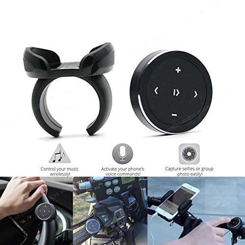 [Australia - AusPower] - Wireless Bluetooth Media Button Remote Selfie Control Car Motorcycle Steering Wheel Music for iPhone or Android with Mount 