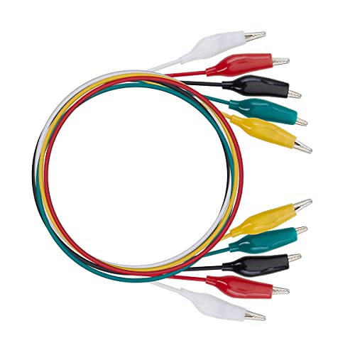 Hailege Alligator Clips Wire Alligator Test Leads Length 20.5 Inch for Circuit Connection Electronic Testing Experiments Electronics DIY Two Bundles Five Colors Pack of 20