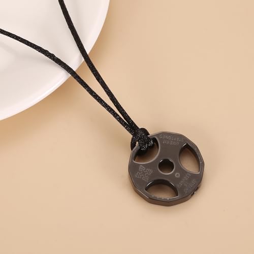 Fitness Dumbbell Urn Necklace Stainless Steel Weight Plate Cremation Jewelry For Ashes For Men Women Memorial Keepsake Pendant Black