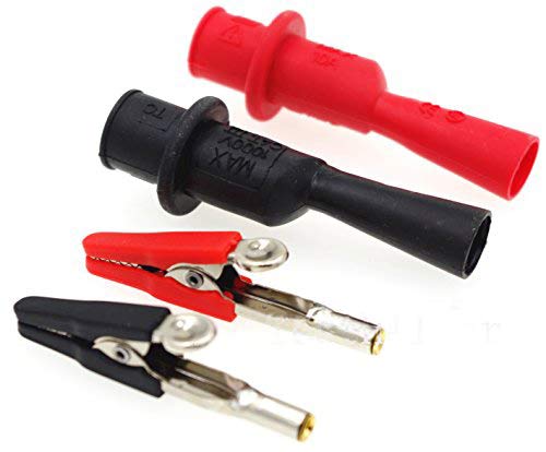 [Australia - AusPower] - AC15 Insulated Test Probe Push On Alligator Clips Crocodile Clamps Use for Test Leads 