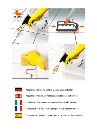 Fuginator® Recycling Grout Brush Grey/Orange - Cleaning Brush for Joint Cleaning in Bathroom, Toilet, Kitchen etc. - Cleaning Wall and Floor Tiles - Handy Brush for Grouts and Tiles Grey / Orange